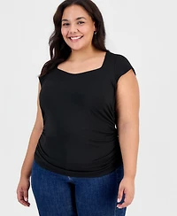 Full Circle Trends Trendy Plus Ruched Top