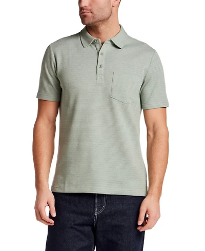 Weatherproof Vintage Men's Short Sleeve Waffle Polo Shirt