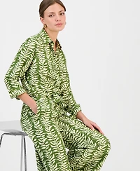 I.n.c. International Concepts Petite Printed Long-Sleeve Button-Front Blouse, Macy's Exclusive
