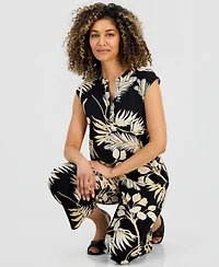 Anne Klein Essentials Petite Printed Short-Sleeve Top