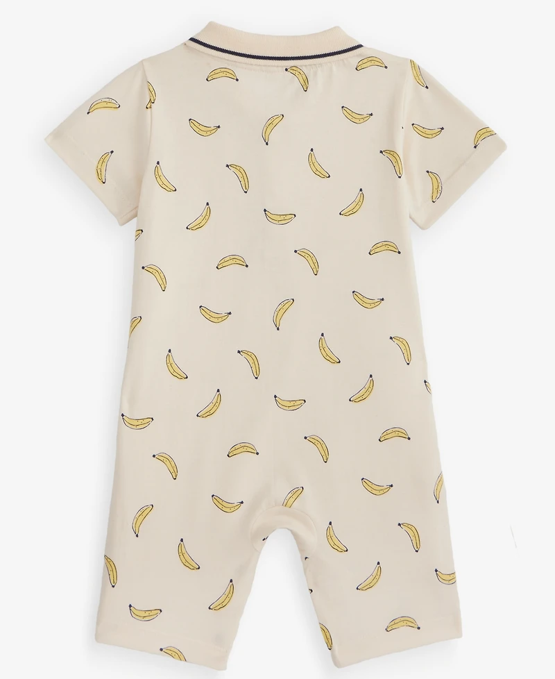 First Impressions Baby Boys' 0M-24M Cotton Banana-Print Polo Sunsuit, Macy's Exclusive