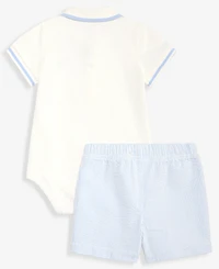 First Impressions Baby Boys' 3M-24M Polo Bodysuit & Seersucker Shorts, 2-Piece Set, Macy's Exclusive