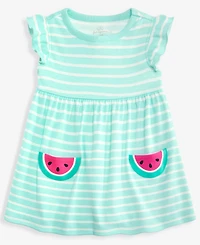 First Impressions Baby Girls' 0M-24M Striped Watermelon-Pocket Dress, Macy's Exclusive