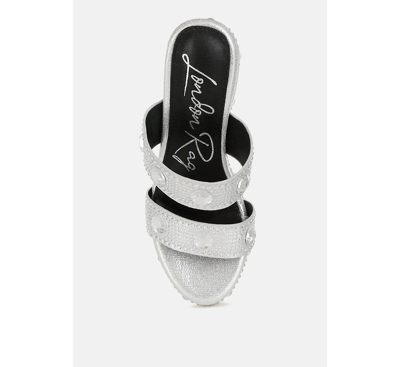 Iki Diki Rhinestone & Diamante Wedge Sandals