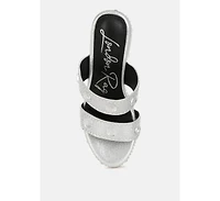 Iki Diki Rhinestone & Diamante Wedge Sandals