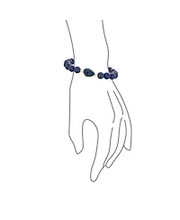 Bling Jewelry Stacking Stretch Bracelet with Natural Stone Lapis Amethyst Agate & Turquoise 8MM