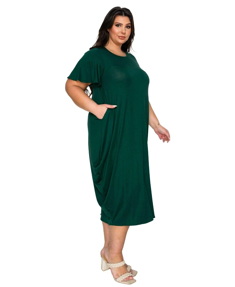 L I V D Plus Liz Flutter Sleeve Pocket Dress