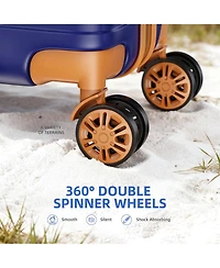 Sugift 3 Piece Hardshell Luggage Set with Spinner Wheels Tsa Lock and Aluminum Telescopic Handle