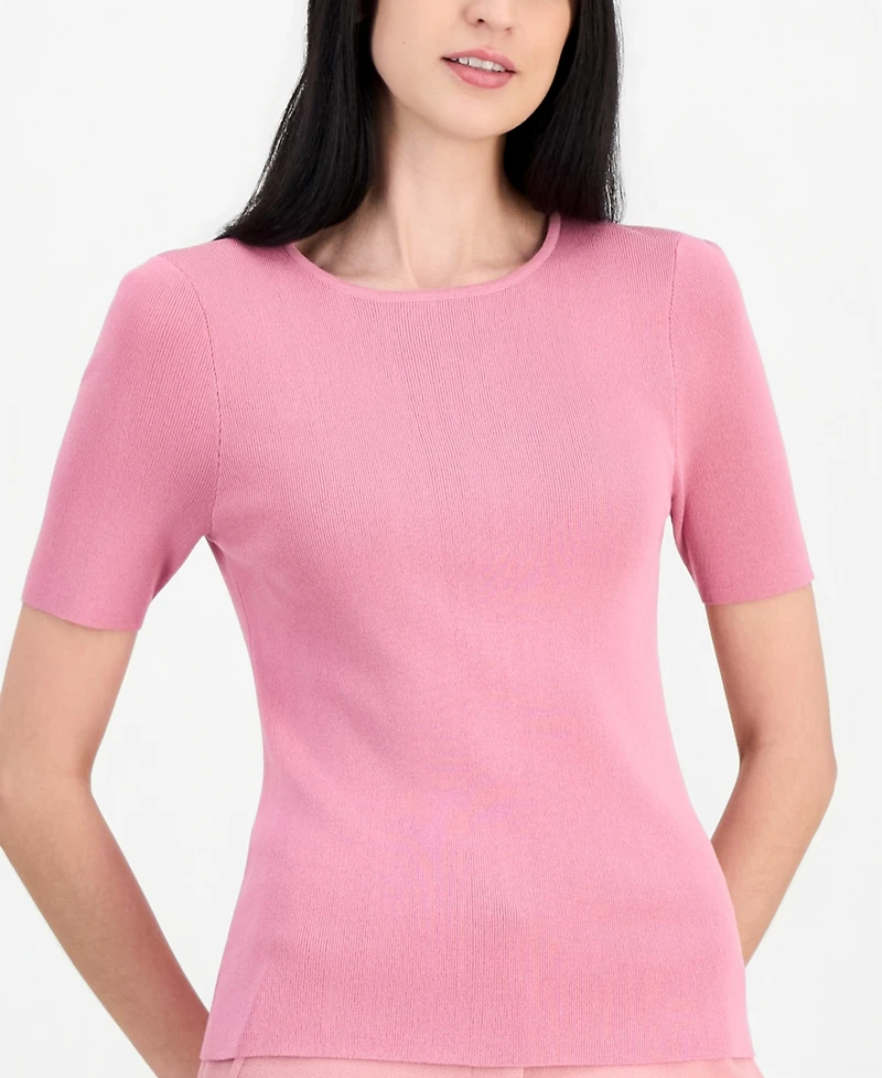 Tahari Asl Women's Short-Sleeve Sweater T-Shirt