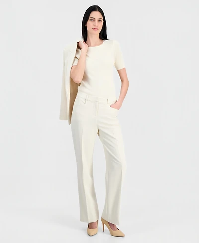 Tahari Asl Women's Pebble Crepe Flare Pants