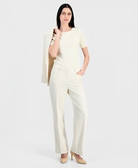 Tahari Asl Women's Pebble Crepe Flare Pants