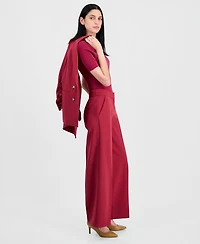Tahari Asl Women's Clean-Waist Wide-Leg Pants