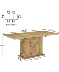 Tribesigns Rectangular Dining Table for 4 to 6 People, Wood Dinner Kitchen