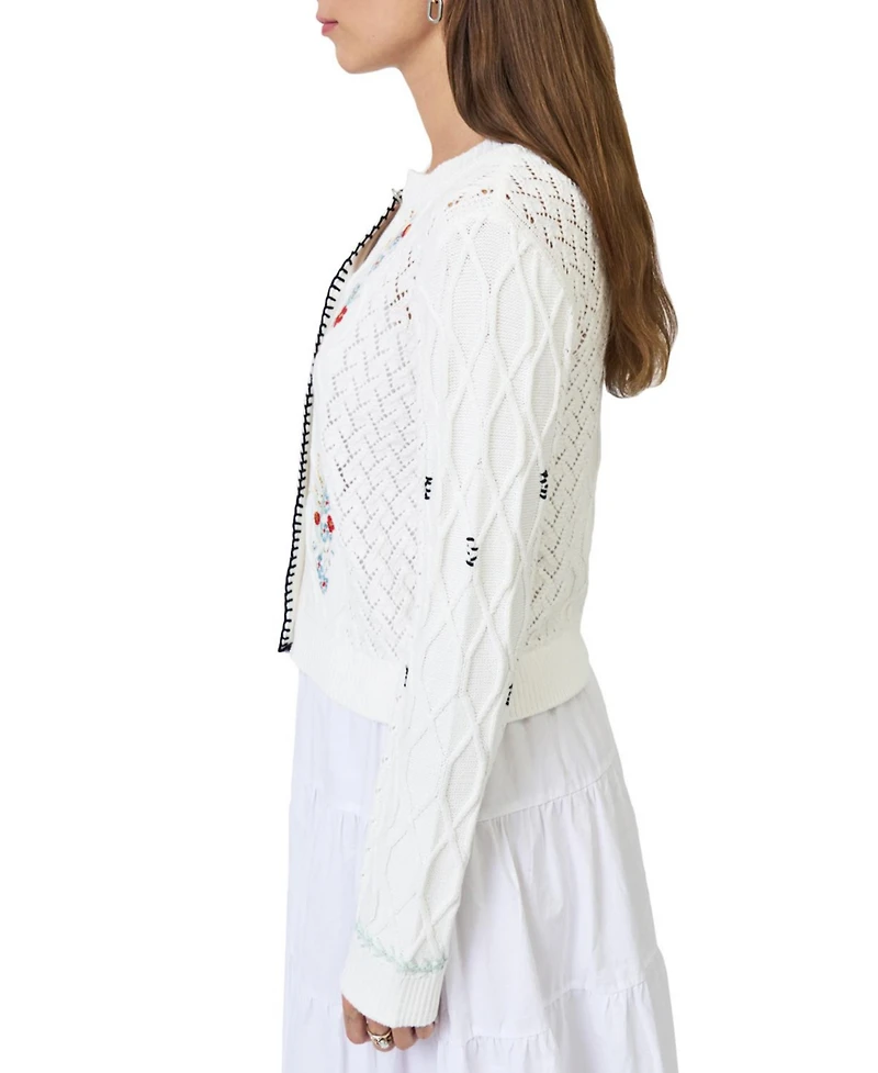 Central Park West Women's Jaden Embroidered Cardi