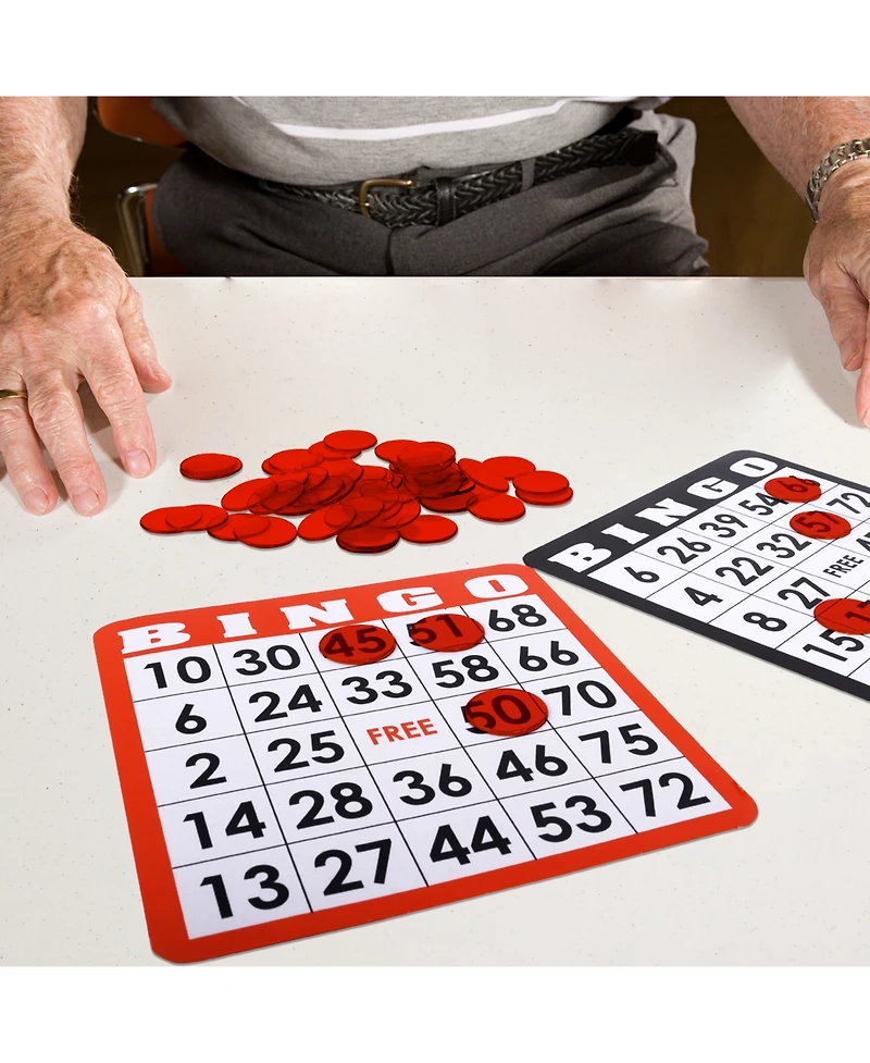 Gse Games & Sports Expert 500 Pieces of 3/4-inch Plastic Transparent Bingo Chips for Game Party