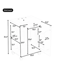 Sillysis Bathroom Vanity with Ceramic Sink, Solid Wood Frame, Soft Closing Door & Side Open Storage for Classic Bathrooms