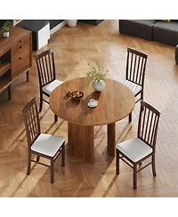 Homcom Farmhouse Wooden Dining Chairs Set of 4