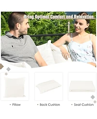 Gymax 7PCS Pe Rattan Patio Sectional Sofa Conversation Set w/ Cushions