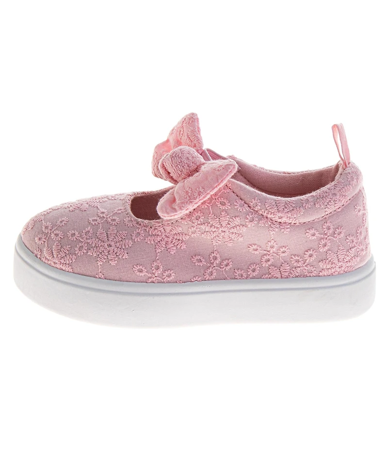 Laura Ashley Little Girls Mj Style Sneakers Classic, Comfortable, and Easy Slip On Shoes (Toddler 5-10)