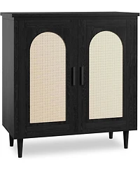 gaomon Rattan Accent Sideboard Console Table for Hallway Dining Room Kitchen with Adjustable Storage
