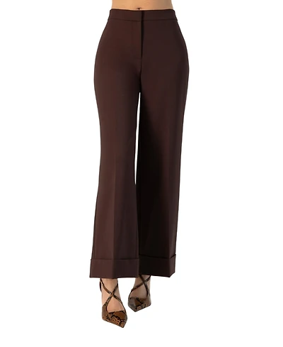 Ivonne Women's Straight-Leg Culotte Pants with Wide Hem