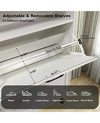 gaomon Double Shoe Cabinet Durable Storage Solution for Home Organization Compact and Stylish Design Perfect for Entryway or Bedroom