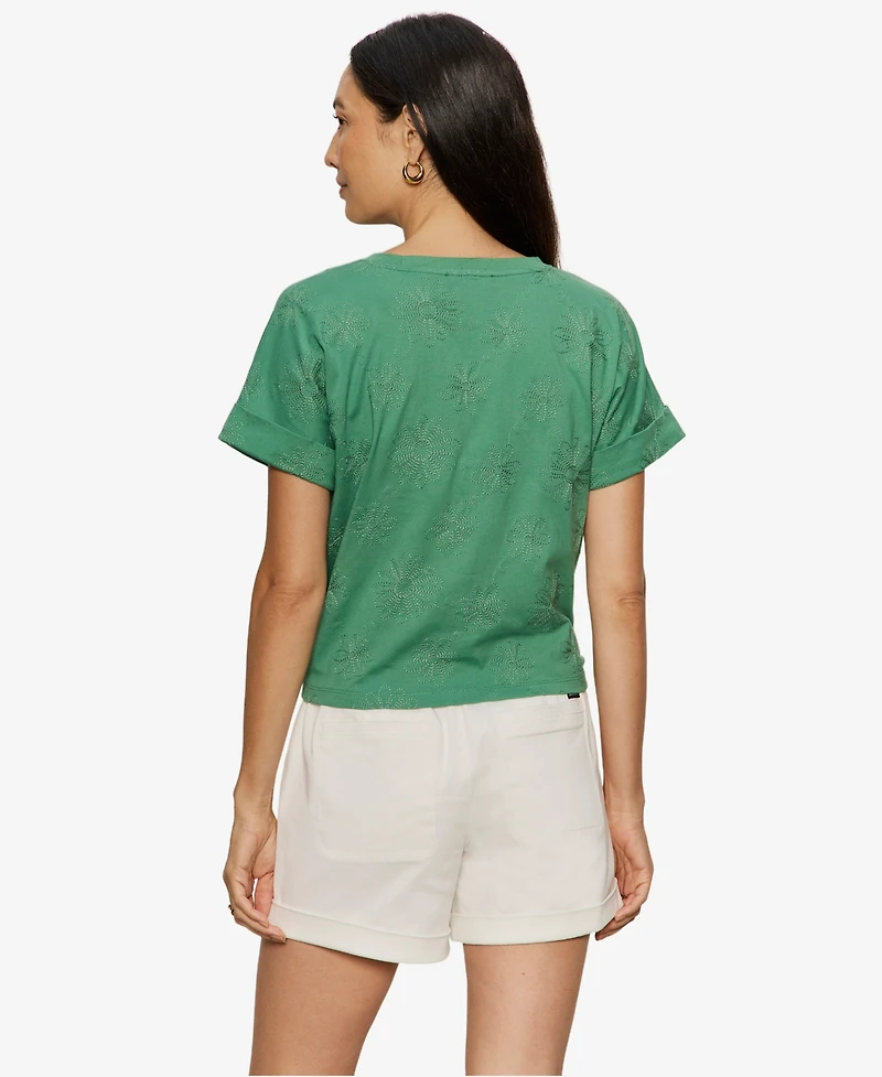 Sanctuary Women's Tie-Front Crewneck Short-Sleeve T-Shirt