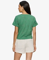 Sanctuary Women's Tie-Front Crewneck Short-Sleeve T-Shirt