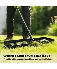 Outsunny 30" x 10" Lawn Leveling Rake with 66.5" Handle