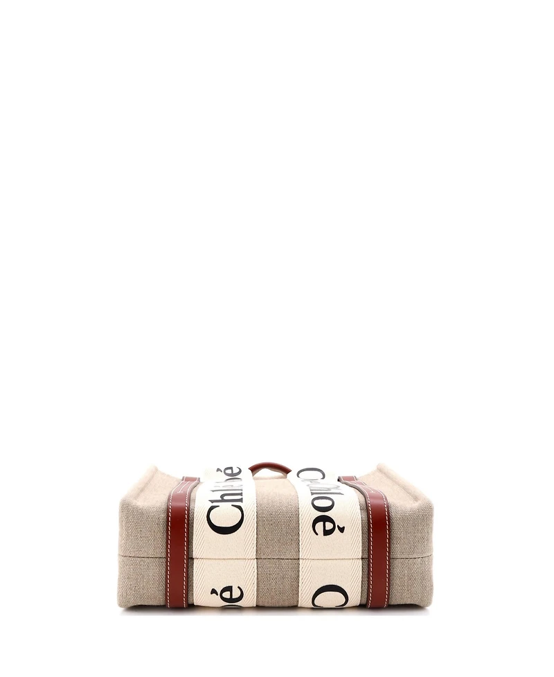 Pre-Owned Chloe Small Woody Convertible Tote Canvas with Leather