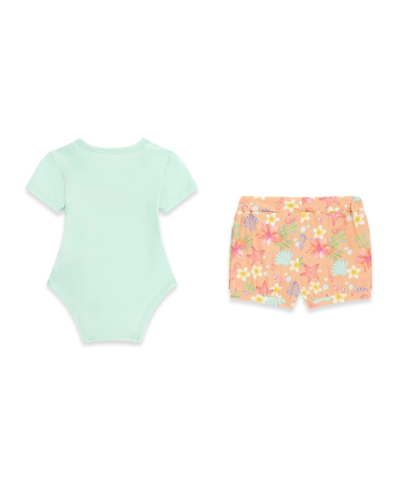 Guess Baby Girls' Tropical Print Stretch Jersey Short-Sleeve Bodysuit and Shorts, 2-Piece Set
