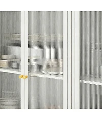 Yigii Tool-Free Assemble Metal Cabinet with Doors, Wheels, and Adjustable Shelves