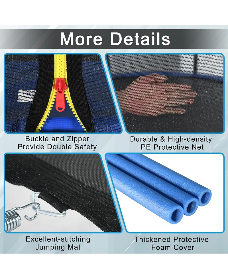 Gymax Outdoor Trampoline Bounce Combo W/Safety Closure Net Ladder