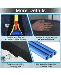 Gymax Outdoor Trampoline Bounce Combo W/Safety Closure Net Ladder