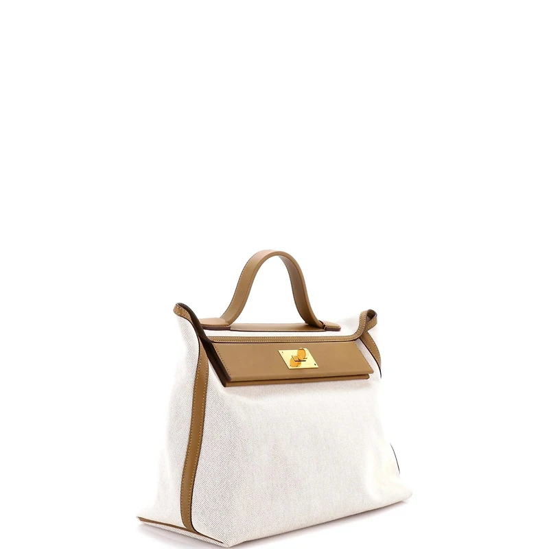 Pre-Owned HERMES 35 24/24 Bag Canvas and Swift