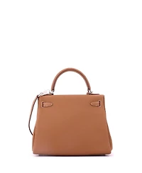 Pre-Owned HERMES Kelly 25 Handbag Brown Togo with Palladium Hardware