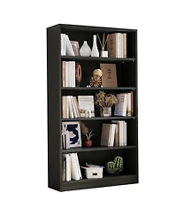 Rainsken 5 Shelf Modern Wood Bookshelf, 60 Inch Tall Display Bookcase with Adjustable Shelf, Book Storage Organizer for Home Office, Study Room