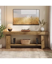 Tribesigns 63" Tv Stand for TVs up to 75 Inch, Rustic Extra Long Entertainment Center