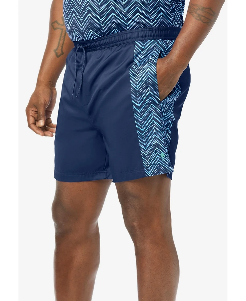 KingSize Big & Tall Contrast Swim Shorts With Super Stretch Liner