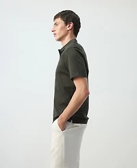 Mango Men's Cotton Fine-Knit Polo Shirt