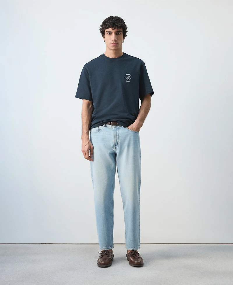 Mango Men's Heavyweight Graphic Embroidered T-Shirt