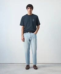 Mango Men's Heavyweight Graphic Embroidered T-Shirt