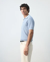 Mango Men's Cotton Knitted Structure Polo Shirt