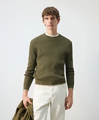 Mango Men's Fine Knit Microstructure Sweater