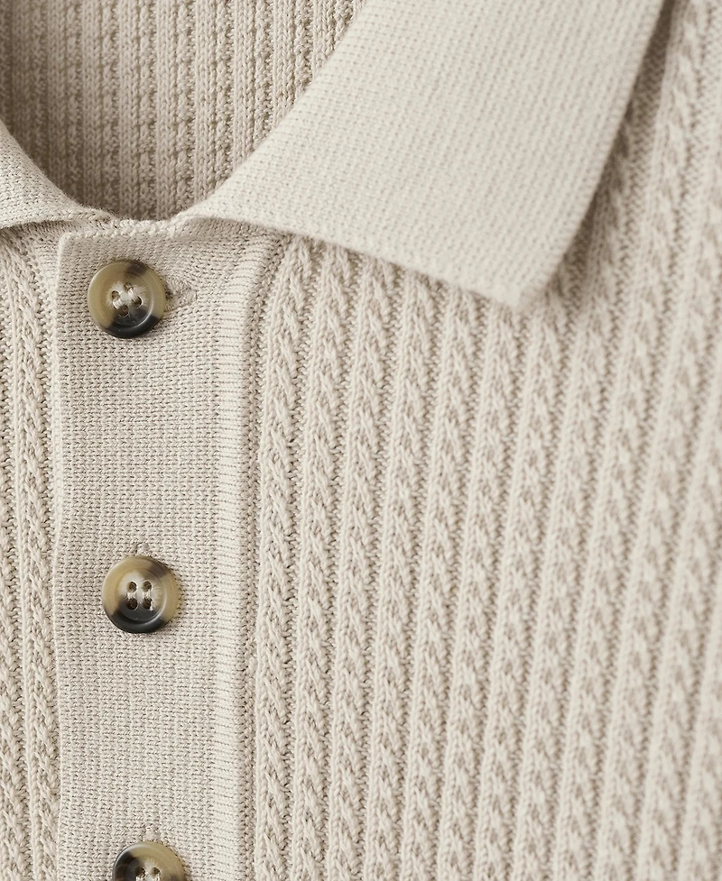 Mango Men's Cotton-Blend Braided Knitted Sweater