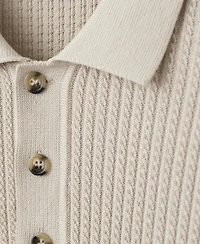 Mango Men's Cotton-Blend Braided Knitted Sweater