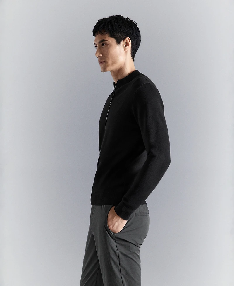 Mango Men's Comfort Stretch Knit Cardigan Sweater