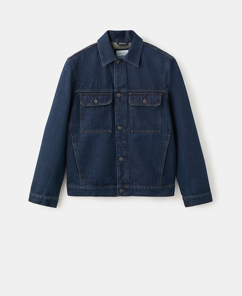 Mango Men's Cotton Pockets Denim Jacket