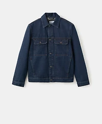 Mango Men's Cotton Pockets Denim Jacket