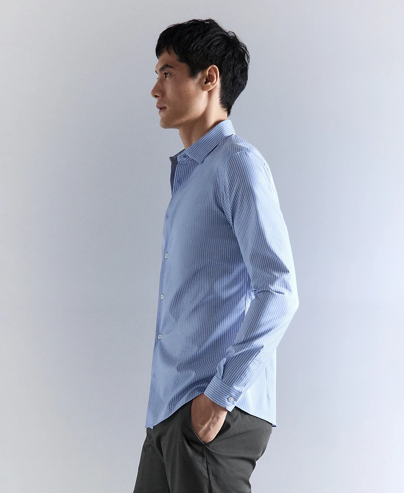 Mango Men's Slim Fit Non-Iron Striped Shirt